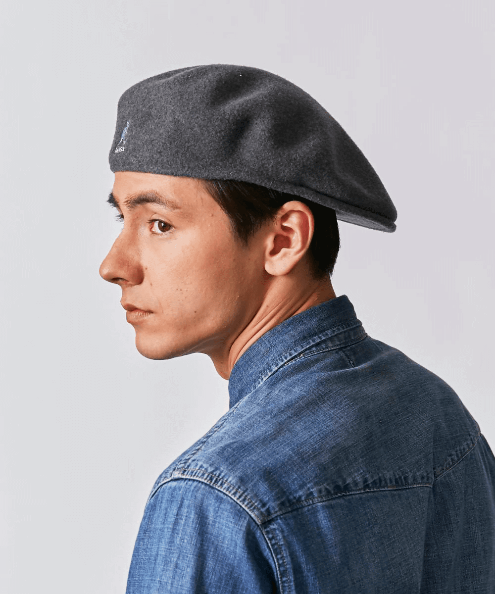 レオパードフラワーブラック KANGOL 504 メッシュ素材 ハンチング Navy