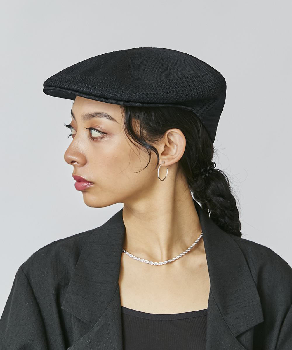 KANGOL ベレー帽 ハンチング イエロー フロントロゴ - ハンチング