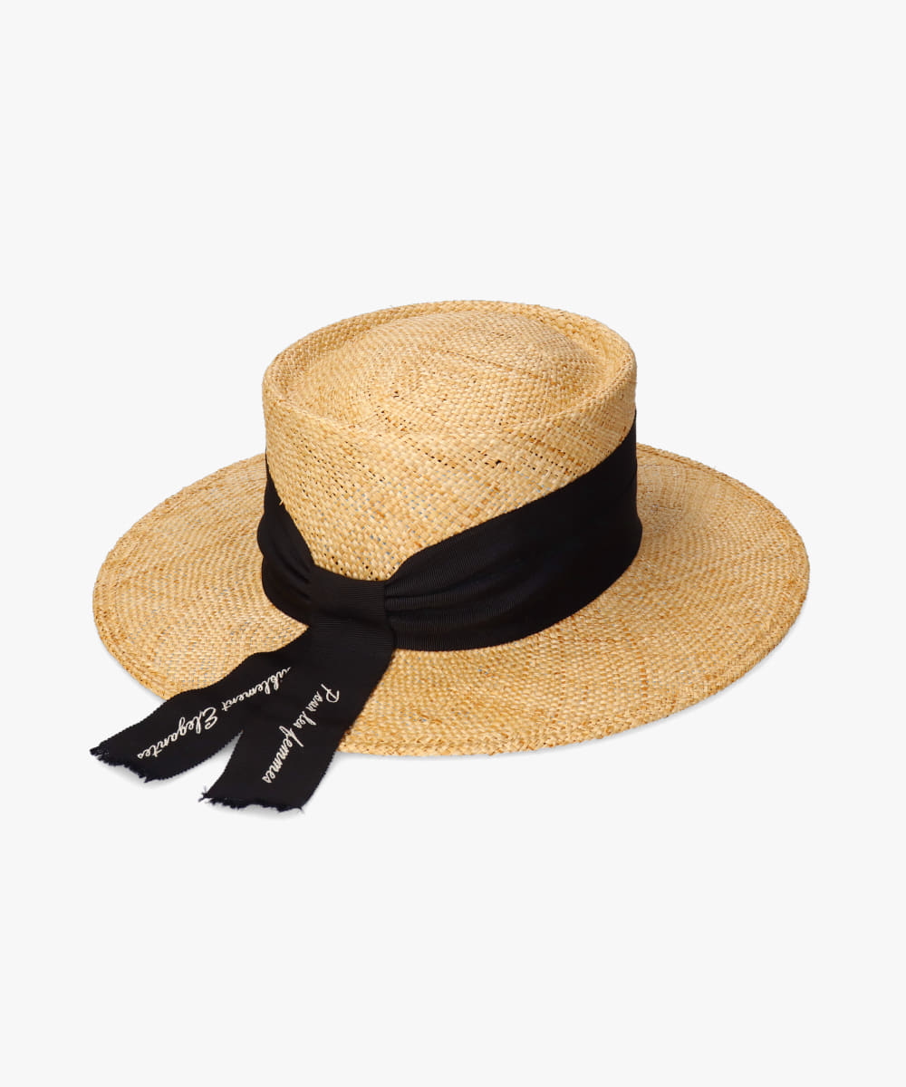 Chapeau d' O Bao Canotier Wide | 57cm(57) BLACK (01) | Chapeau d