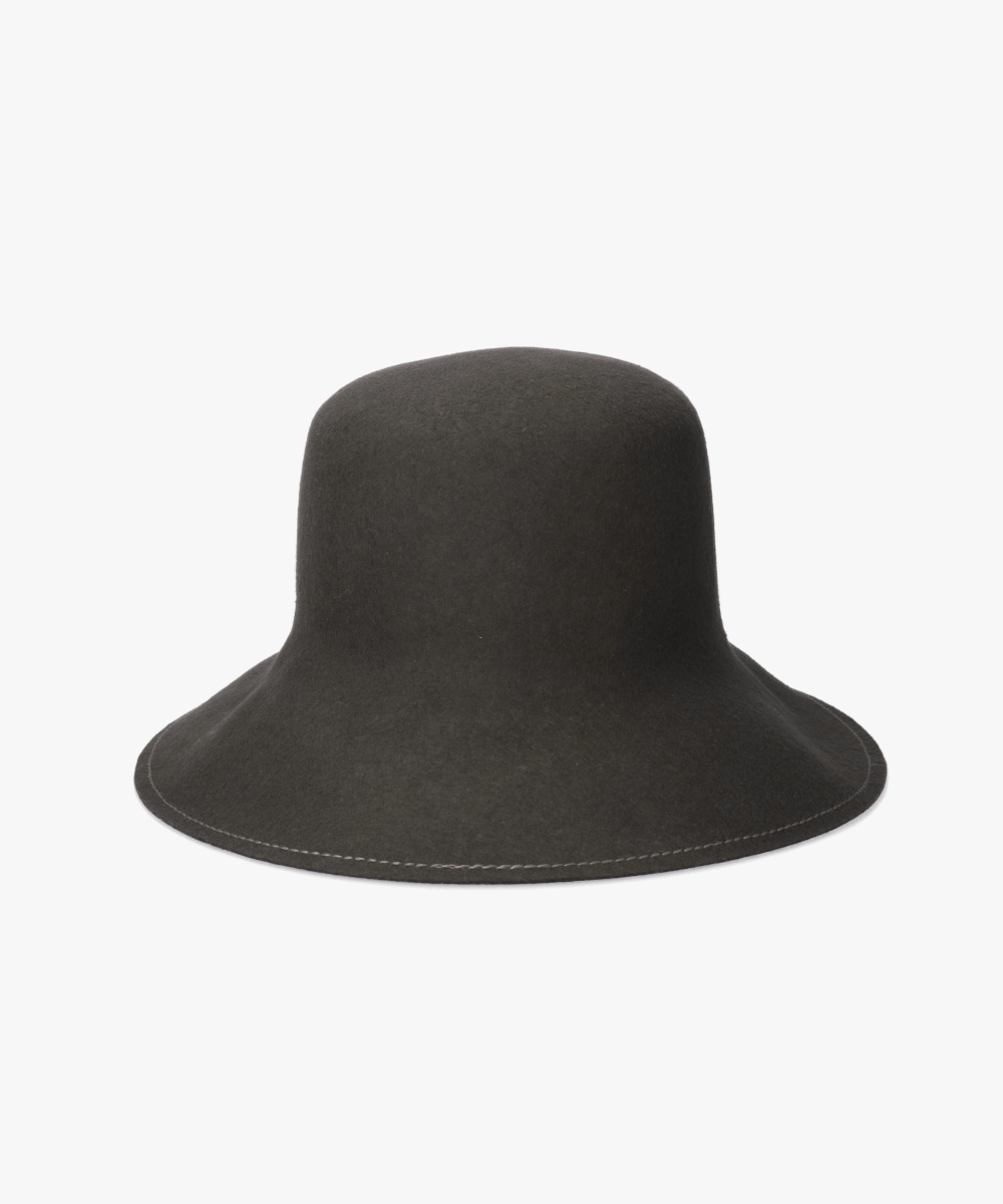 OVERRIDE FELT STITCH WIDE BRIM HAT | 58cm(58) CHARCOAL (02