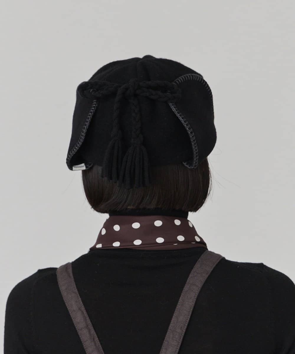 OVERRIDE MILLED EARFLAP CAP | 58cm(58) BLACK (01) | OVERRIDE