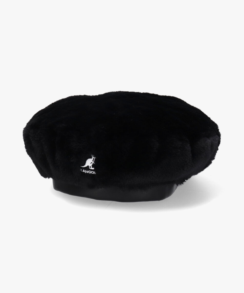 KANGOL FAUX FUR BERET | S/M(07) SOLID BLACK (01) | KANGOL 