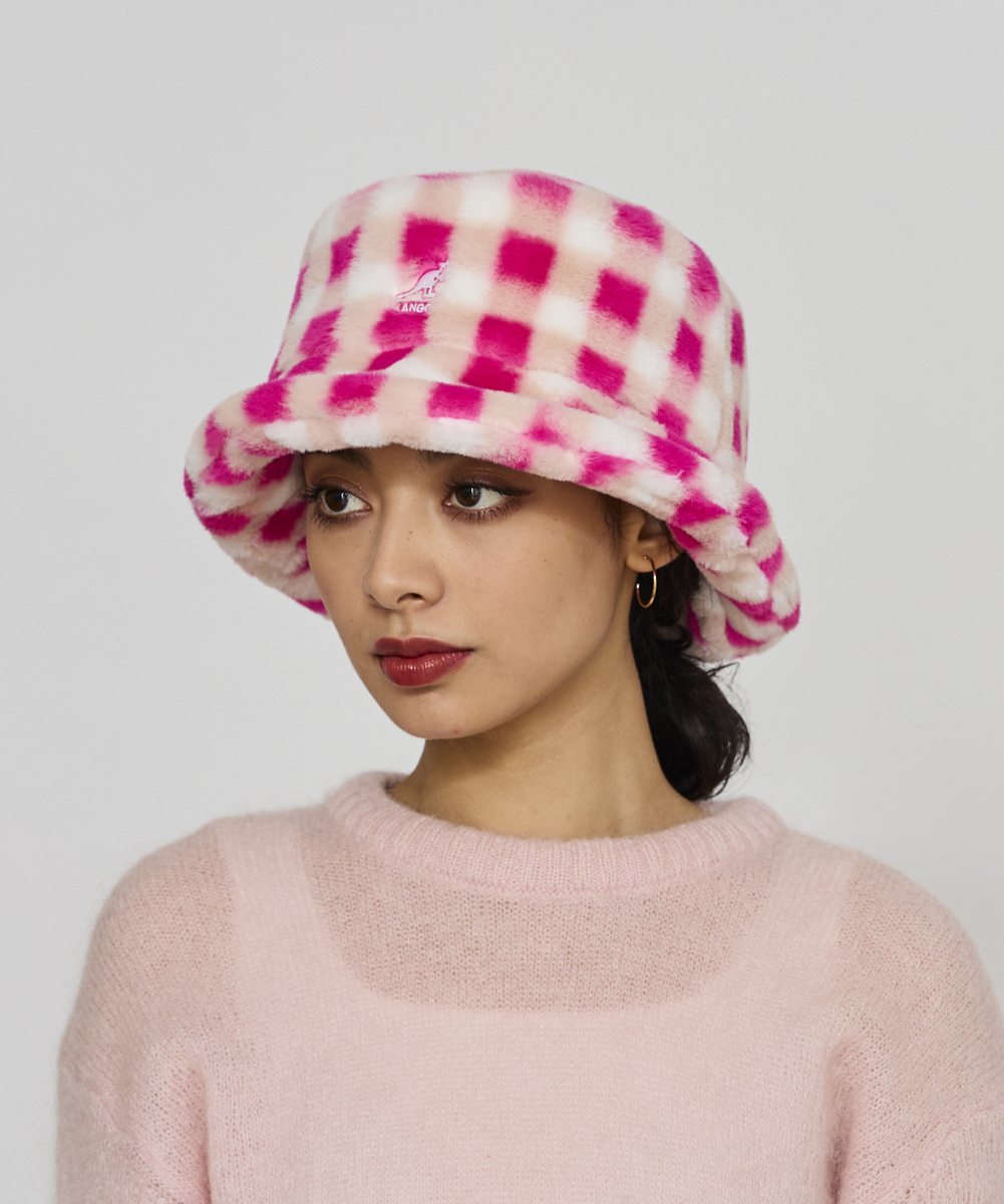 PINK GINGHAM 　モデル頭囲：55.5cm　着用サイズ：L