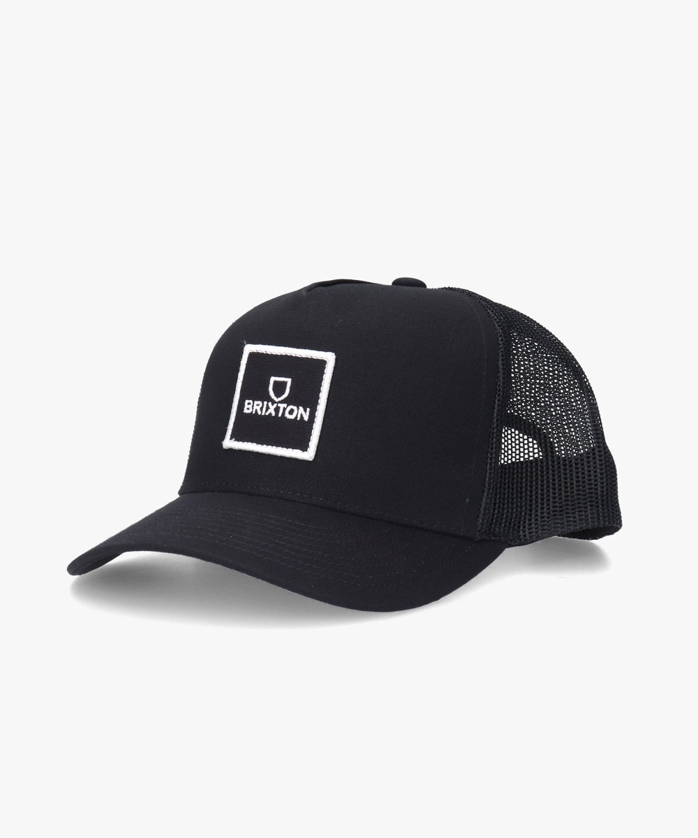 BRIXTON ALPHA BLOCK TRUCKER HAT | O/S(98) BLACK (01) | BRIXTON 