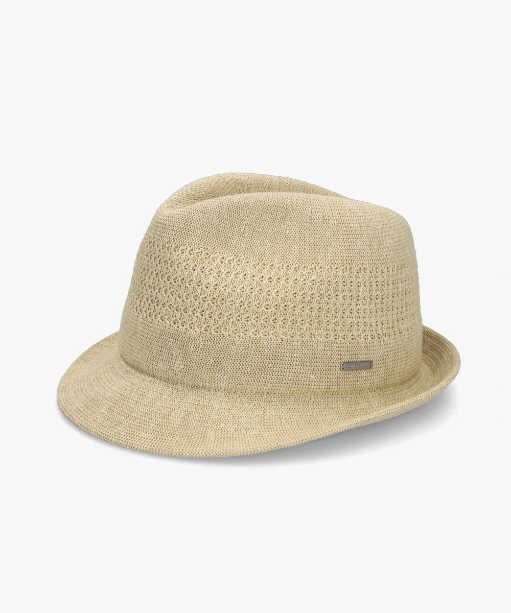 OVERRIDE LINEN KNIT FEDORA