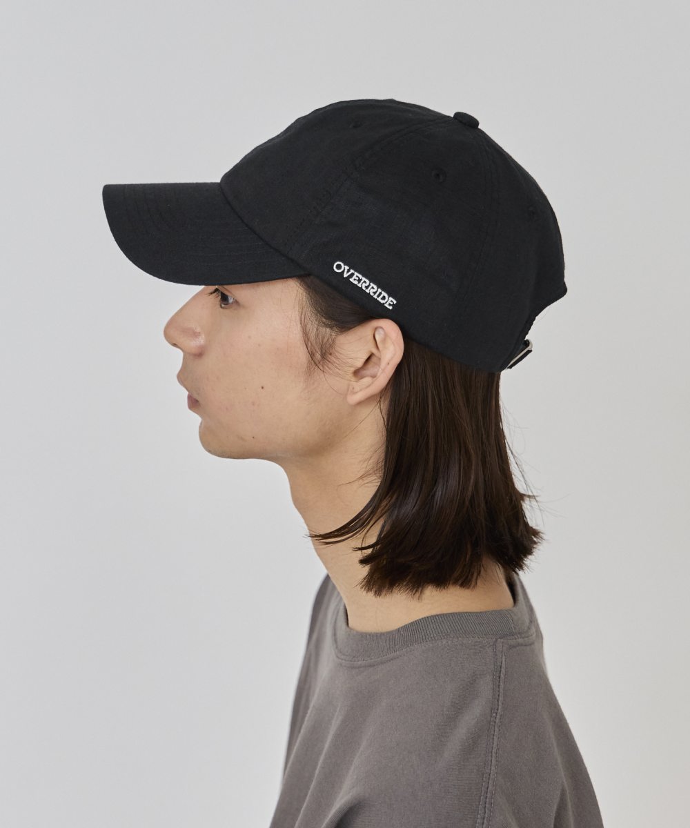 OVERRIDE LINEN 6P CAP | 59cm～61cm(80) BLACK (01) | OVERRIDE 