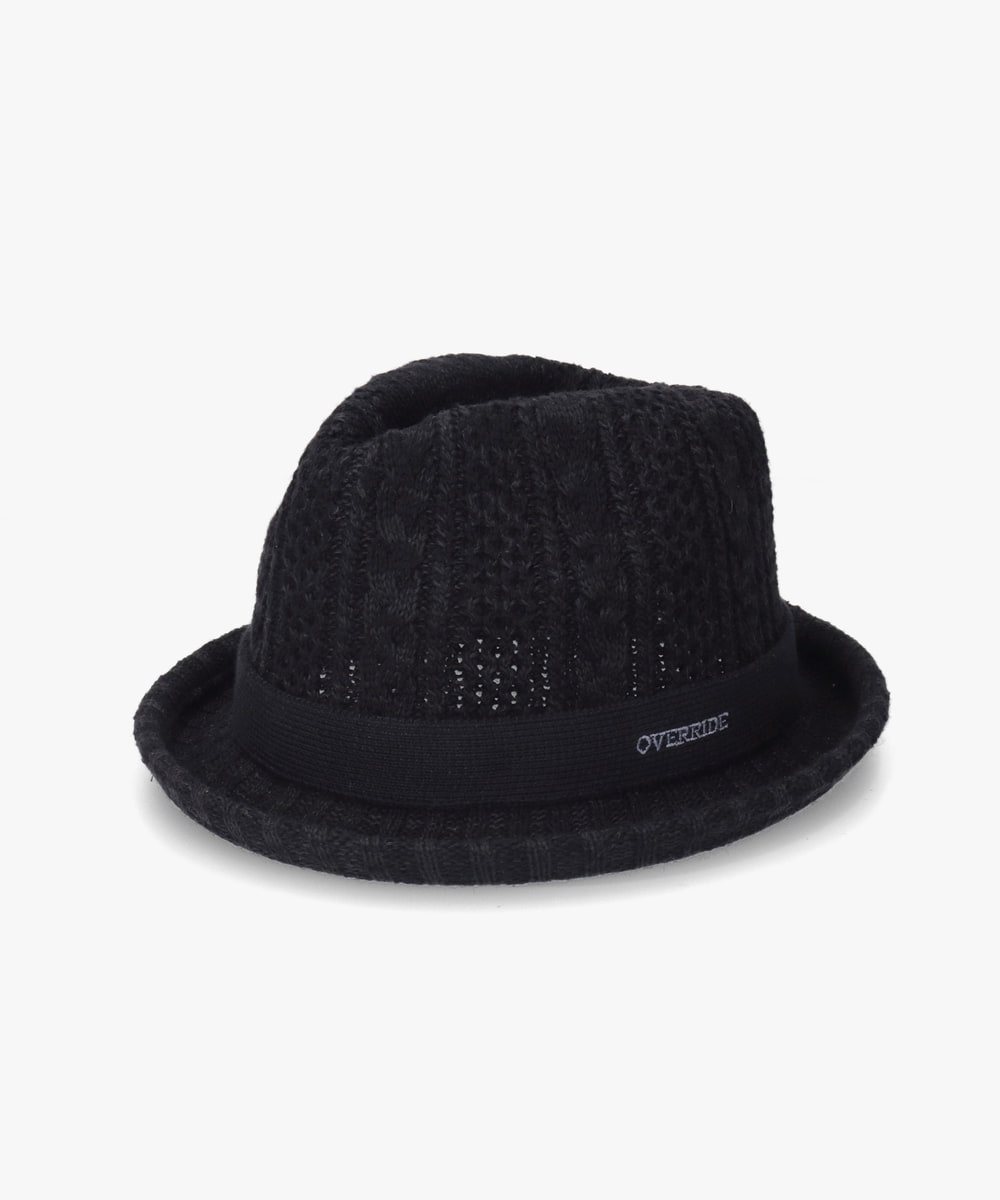 OVERRIDE  REW CABLE KNIT FEDORA