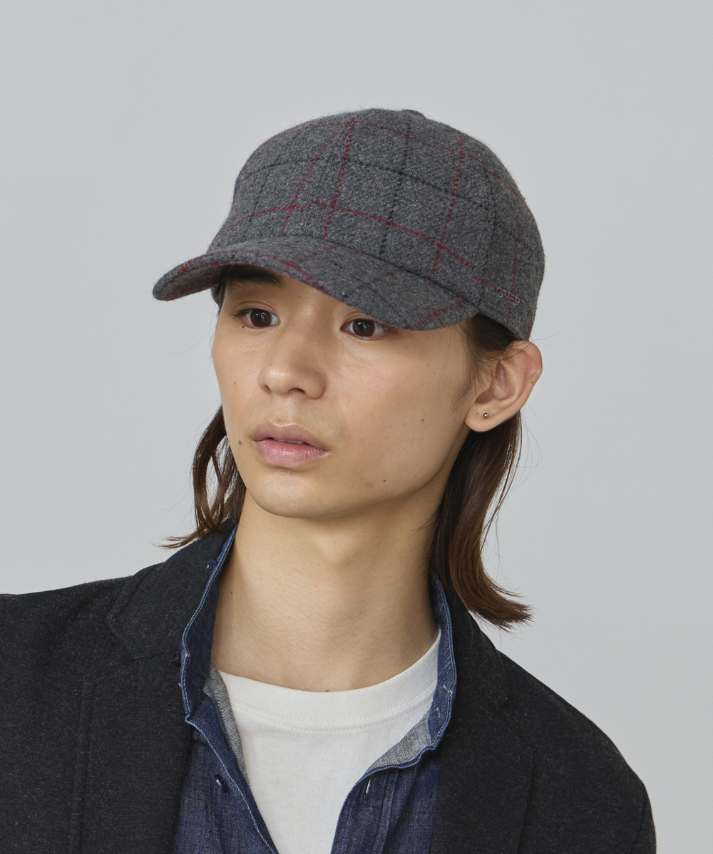 GRAY PLAID 　モデル頭囲：54cm　着用サイズ：57cm～59cm