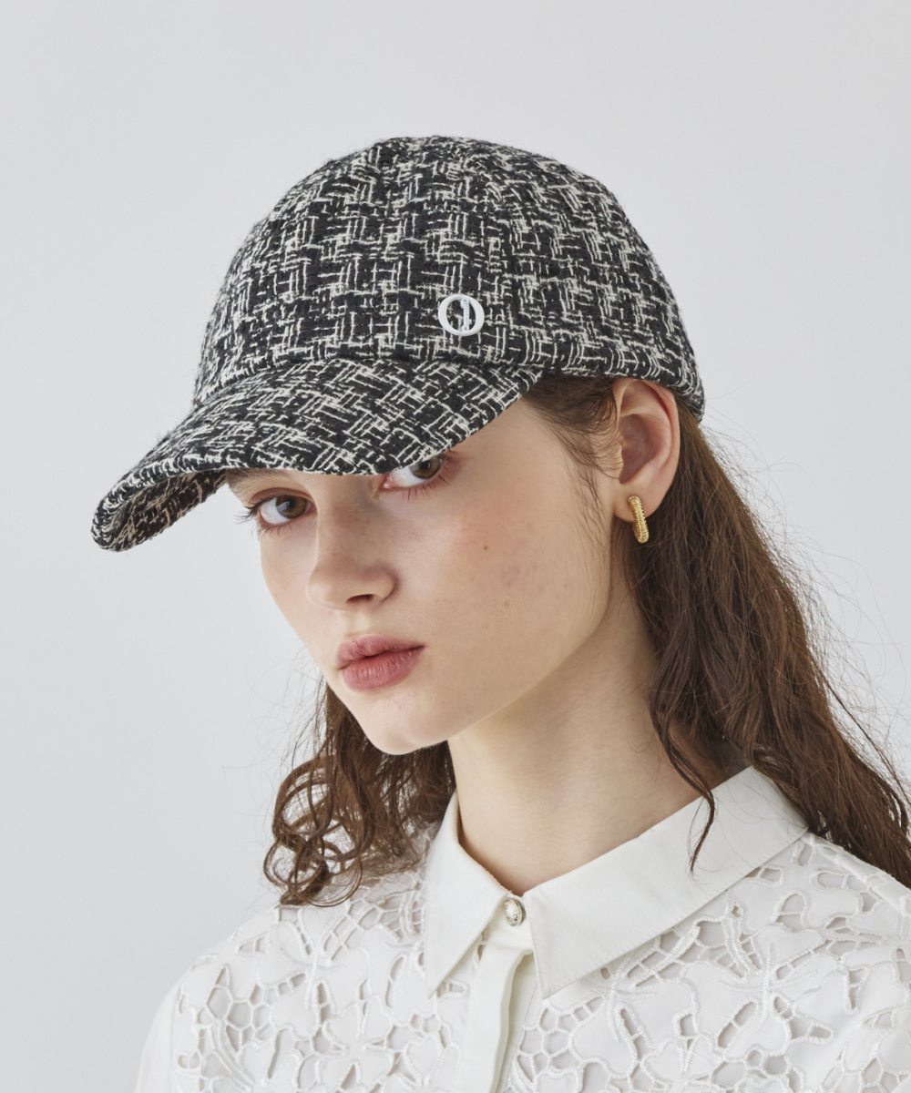 Chapeau d' O Lame Tape Mix Tweed Cap