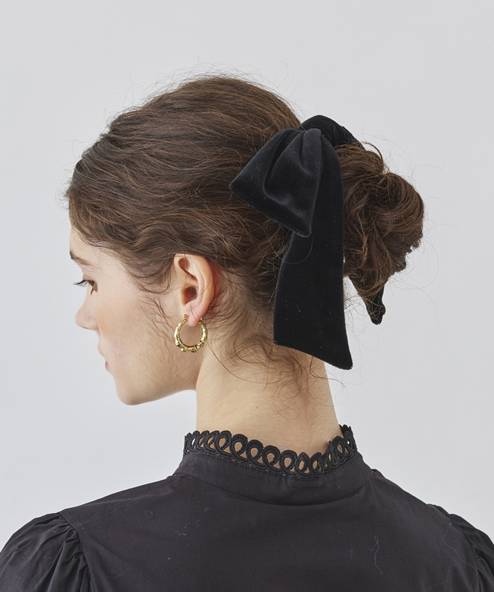 Chapeau d' O Velour Ribbon D.Clip：BLACK