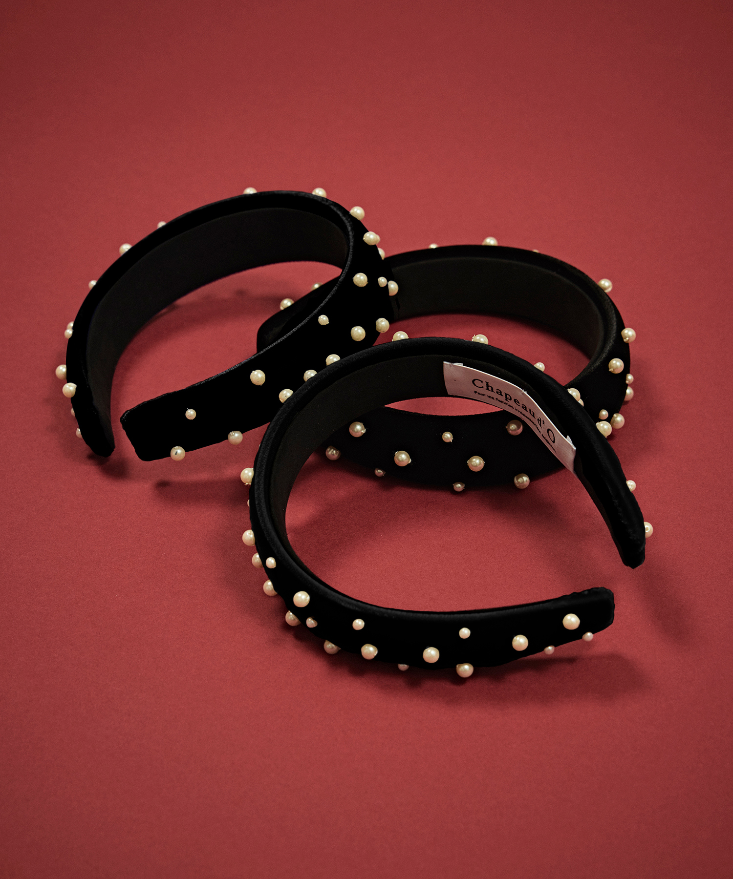 Chapeau d' O Velvet Pearl Headband : BLACK