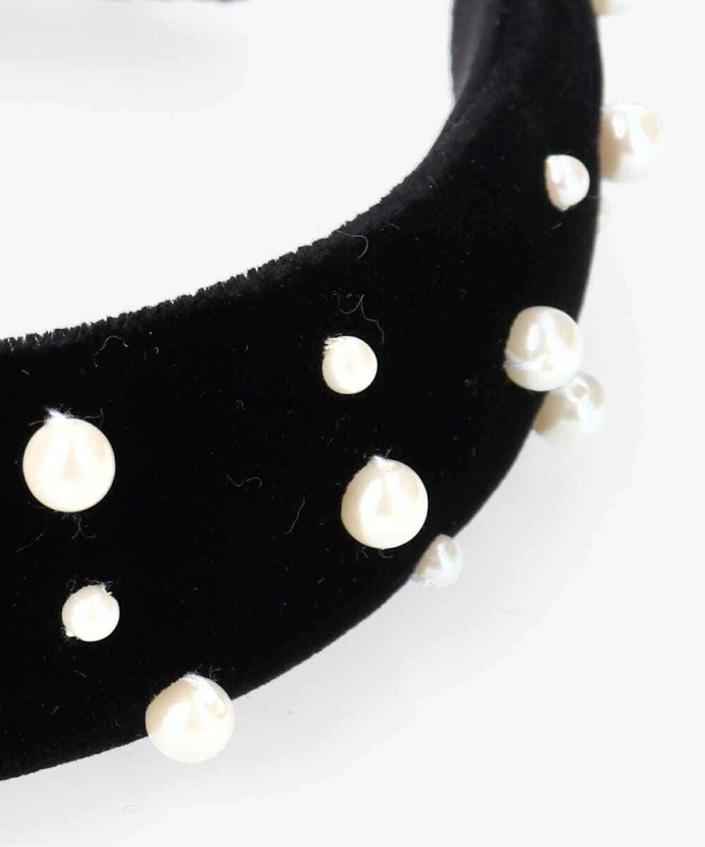 Chapeau d' O Velvet Pearl Headband : BLACK