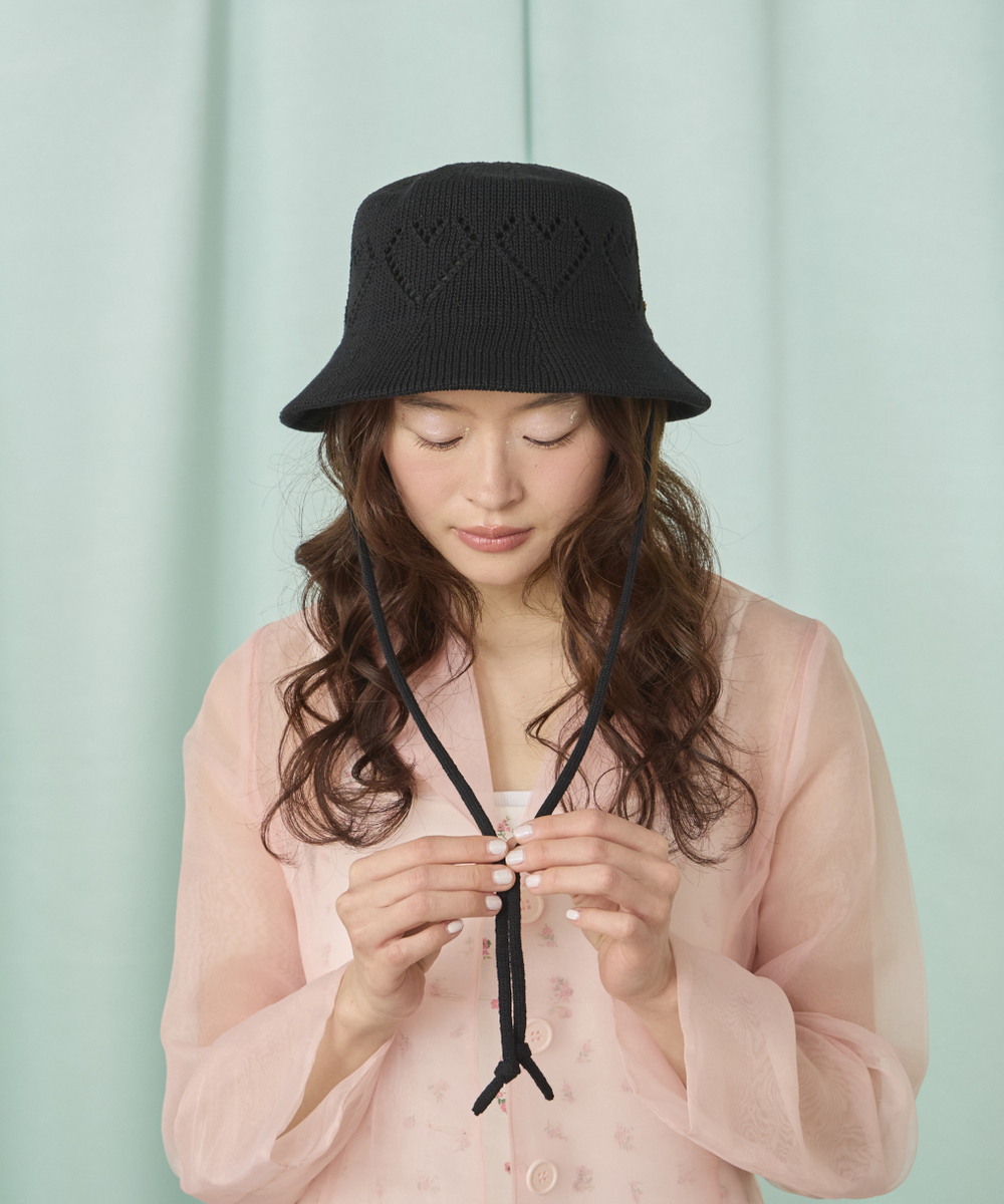 BLACK 　モデル頭囲：54.5cm　着用サイズ：57.5cm