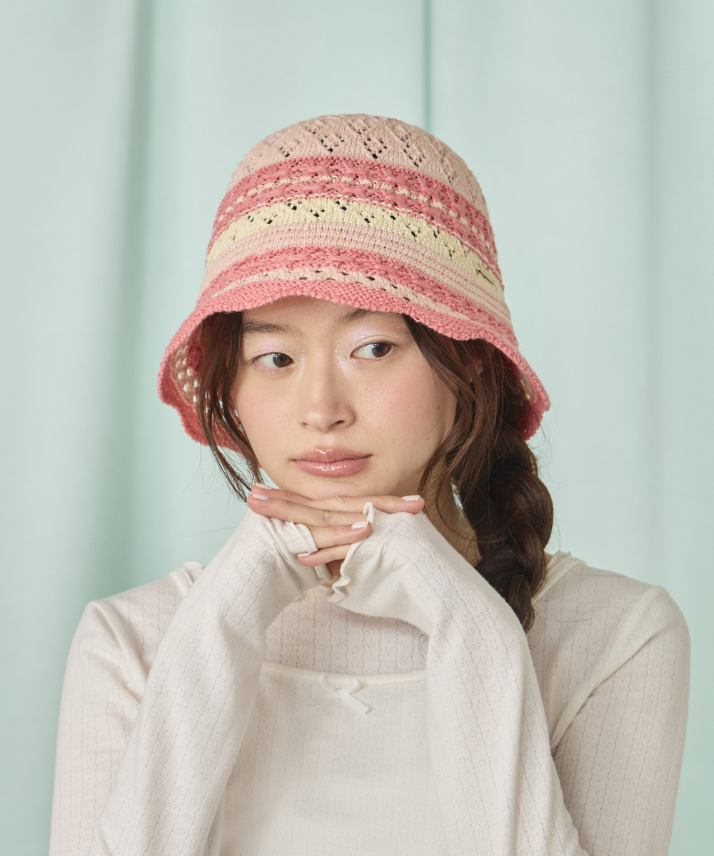 CORAL PINK 　モデル頭囲：54.5cm　着用サイズ：57.5cm