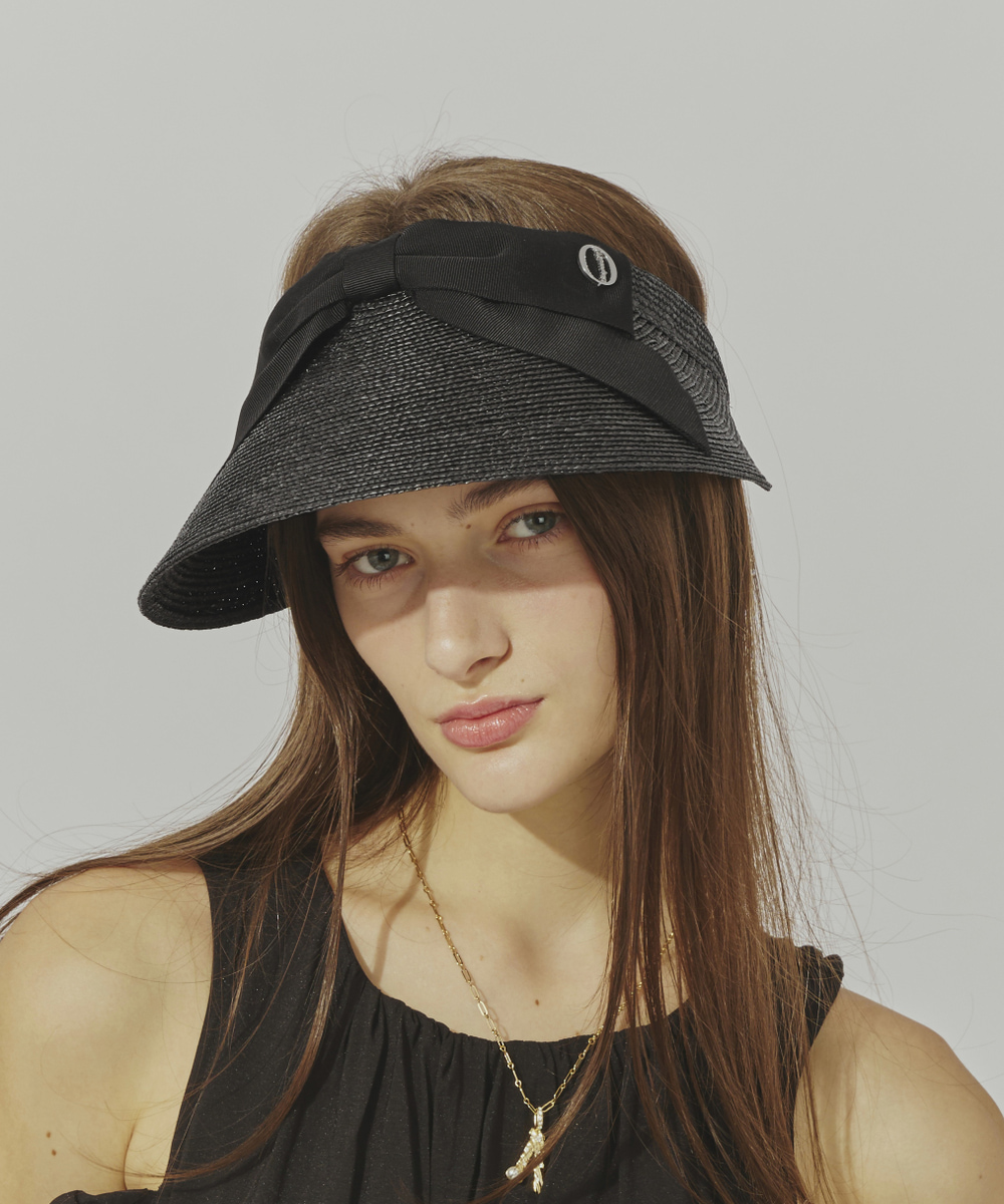 Chapeau d' O Front Ribbon MUGI Visor | 56cm～58cm(97) BLACK