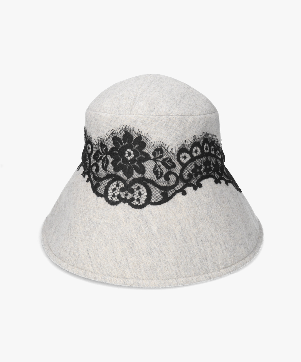 Athena New York｜アシーナニューヨーク グレーの刺繍付き麦わら帽子 Athena New York Rosie | 57cm(57) HeatherGrey Black (03