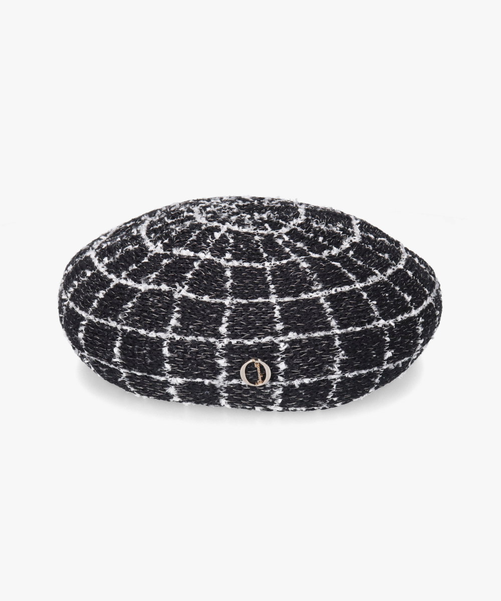 ［新品未使用］Chapeau d' O  Tweed Beret Chapeau d' O TM Jacquard Logo Bucket | 57.5cm(75) BORDEAUX