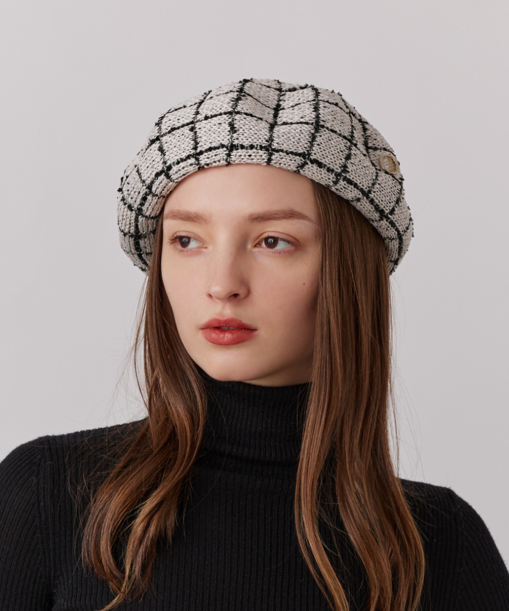 【予約】Chapeau d' O  TM Check Tweed Beret