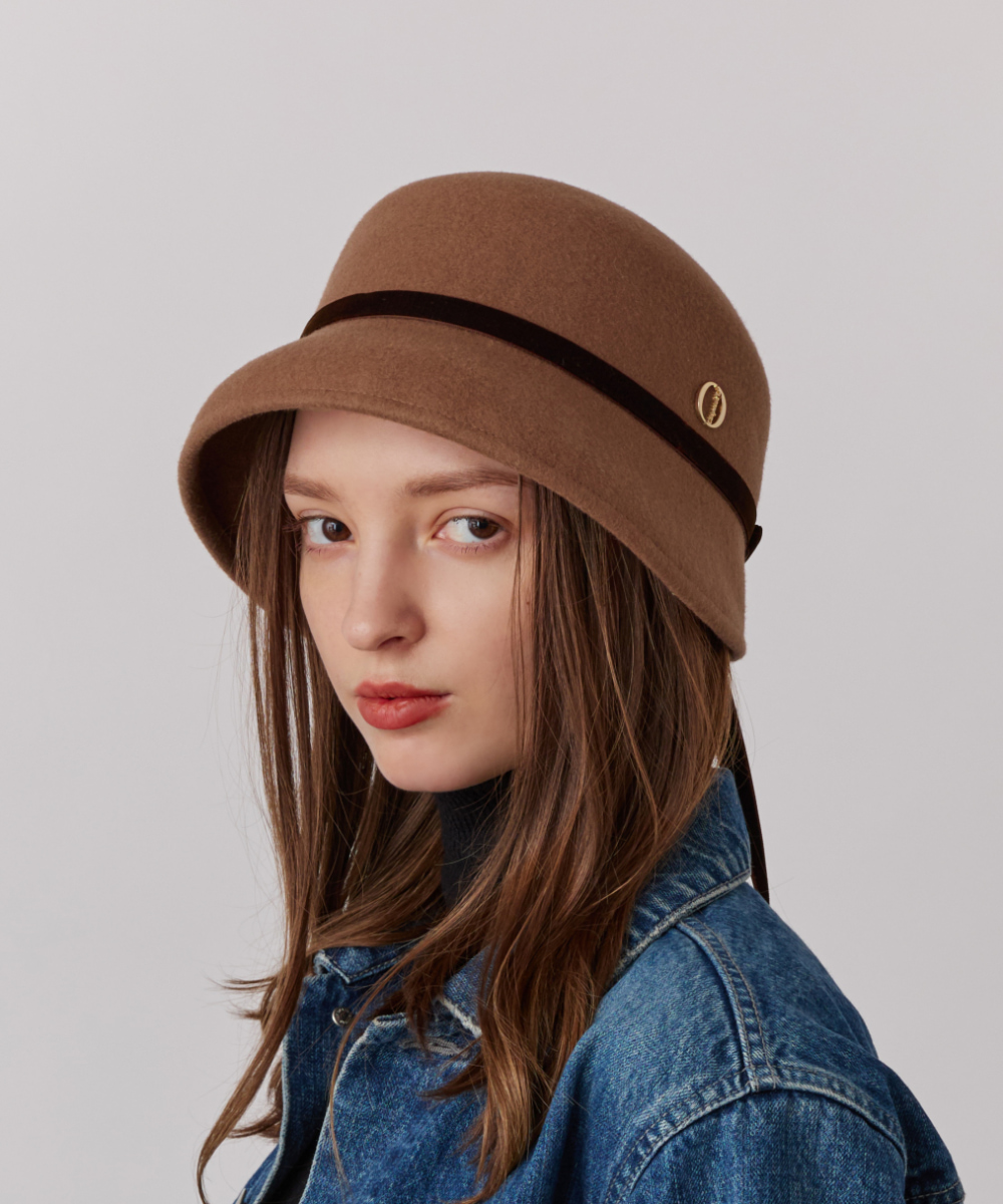 【予約】Chapeau d' O  Back Ribbon Felt Cloche