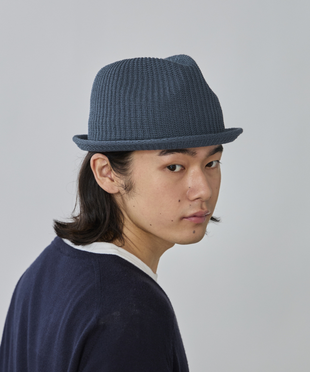 予約】OVERRIDE OGC RIBBED KNIT FEDORA | 58cm(58) NAVY BLUE