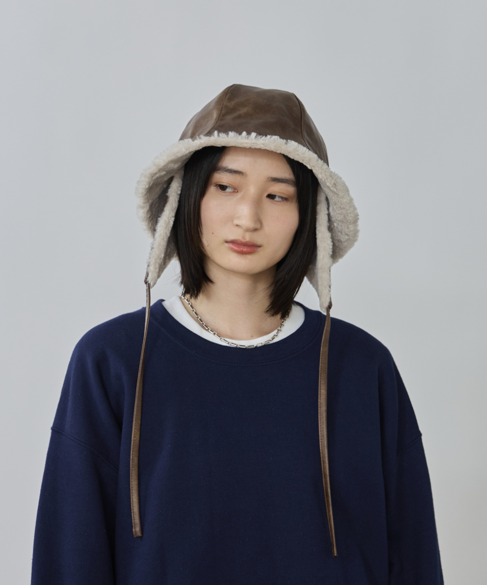 ♡様 用 OVERRIDE FAKE LEATHER FLAPHAT SGP | 58cm(58) BLACK (01