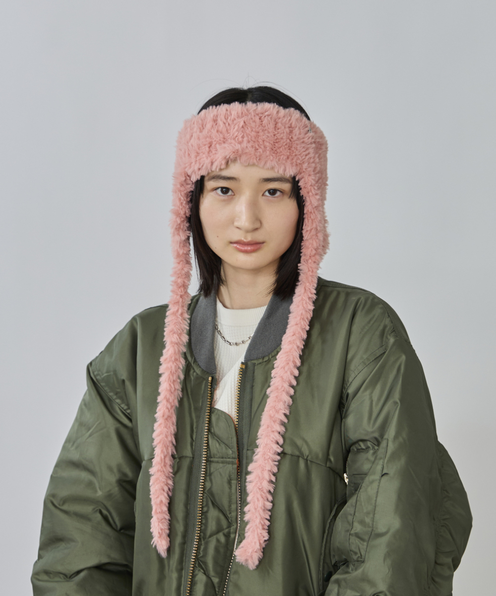 OVERRIDE KNIT FURRY FLAPBAND | 57cm～59cm(98) WHITE (06