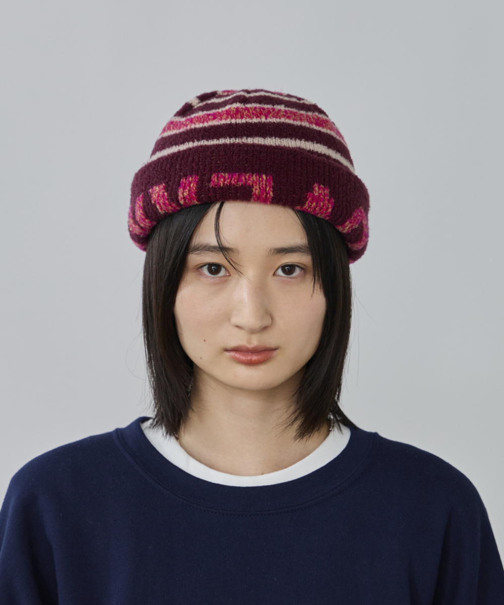 予約】OVERRIDE KNIT PUWA LOGO SHORT BEANIE | 57cm～59cm(98