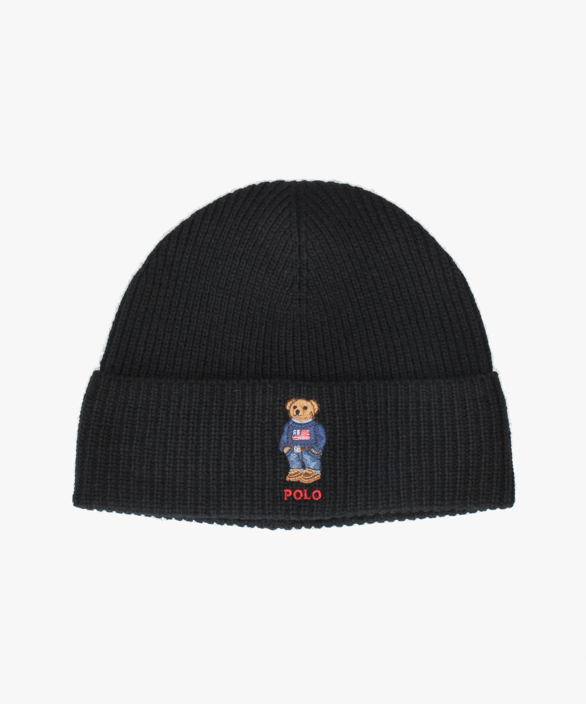 POLO RALPH LAUREN SOLID FLAG BEAR BEANIE