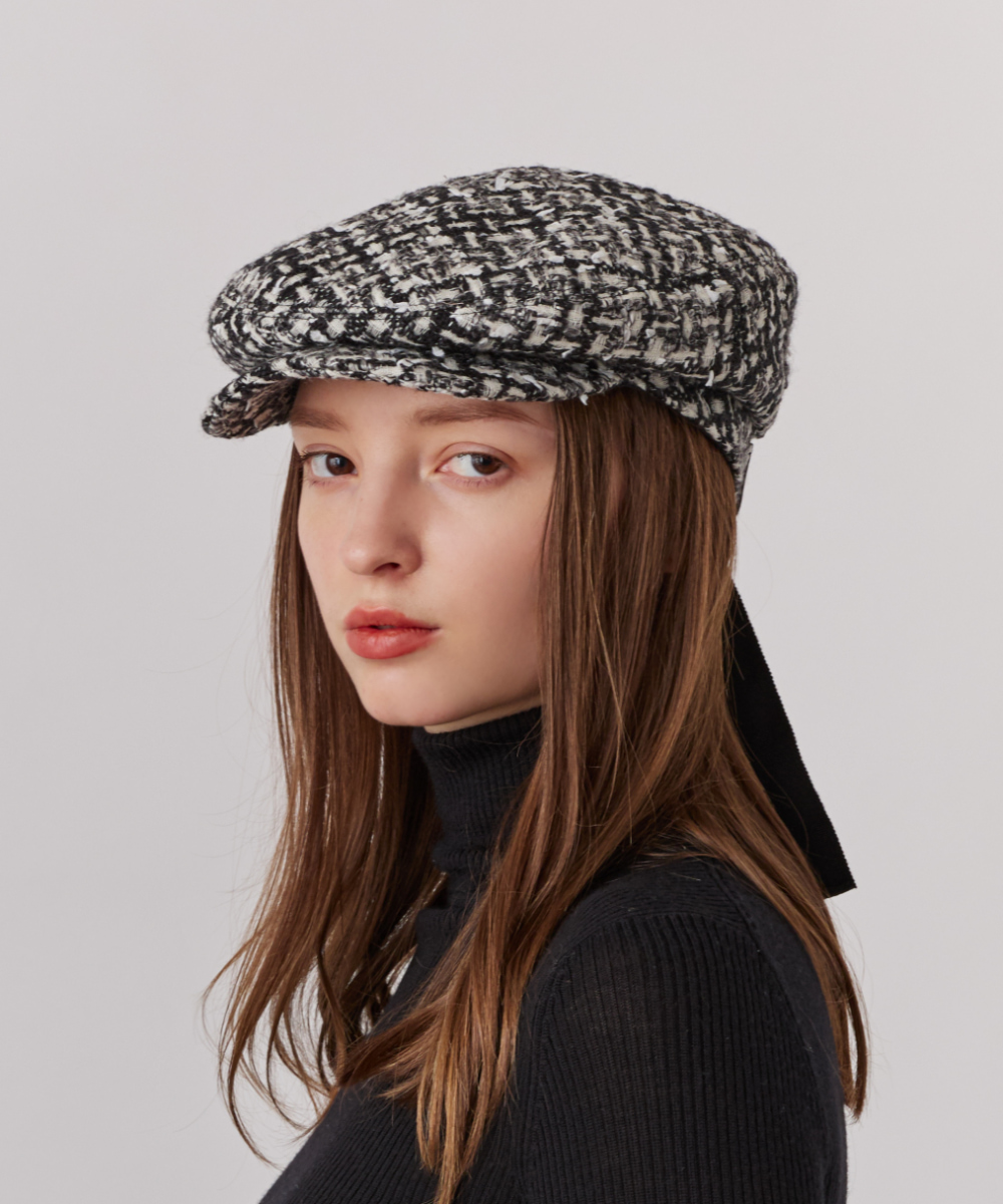 【Chapeau'd O】 Tweed Hunting 予約】Chapeau d' O Fancy Tweed Hunting | 57.5cm(75) WHITE