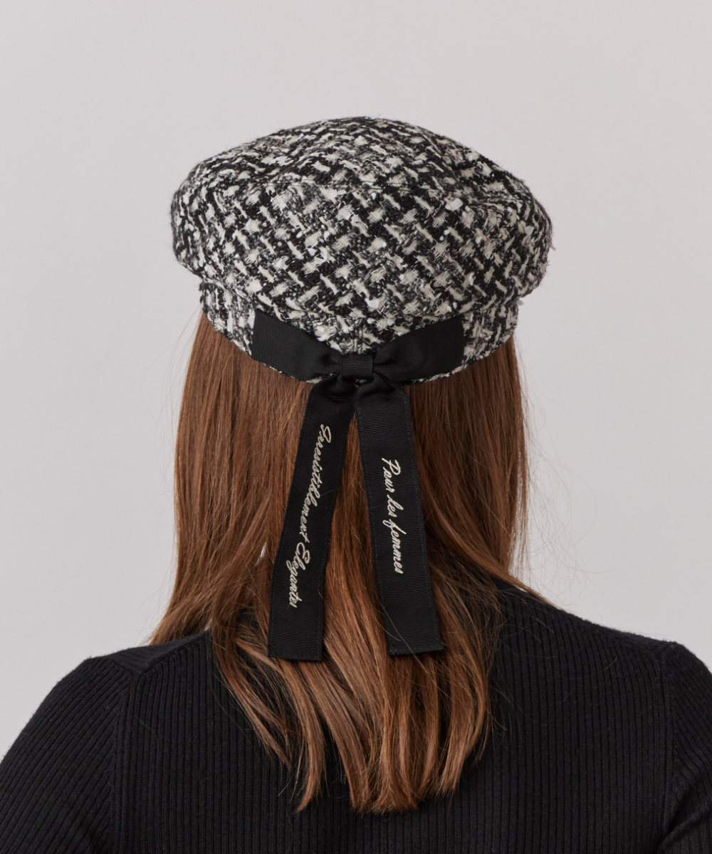 【Chapeau'd O】 Tweed Hunting 予約】Chapeau d' O Fancy Tweed Hunting | 57.5cm(75) WHITE