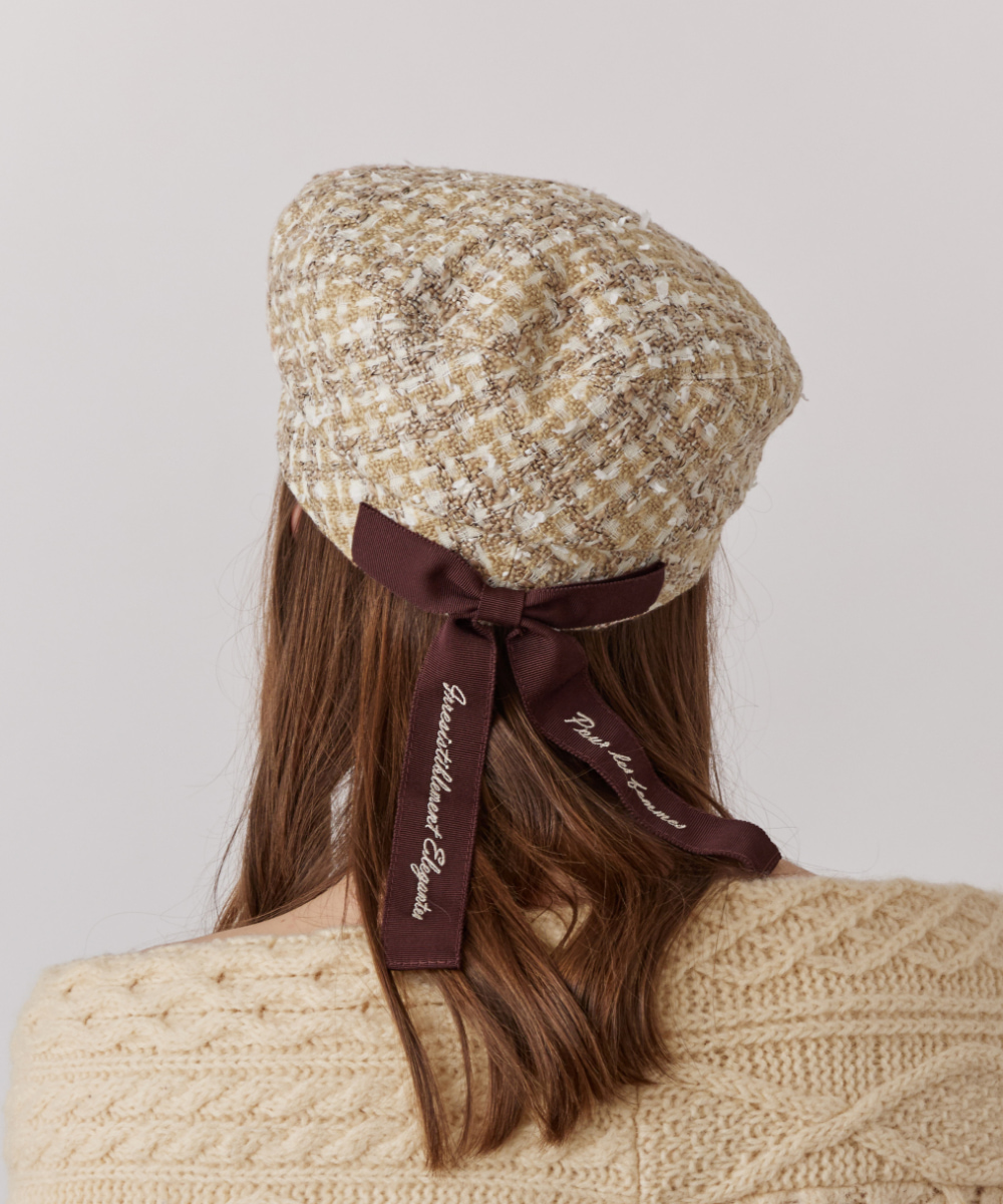 【Chapeau'd O】 Tweed Hunting 予約】Chapeau d' O Fancy Tweed Hunting | 57.5cm(75) WHITE