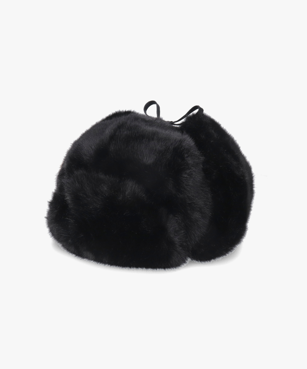 KANGOL BLACK FAUX FUR TRAPPER