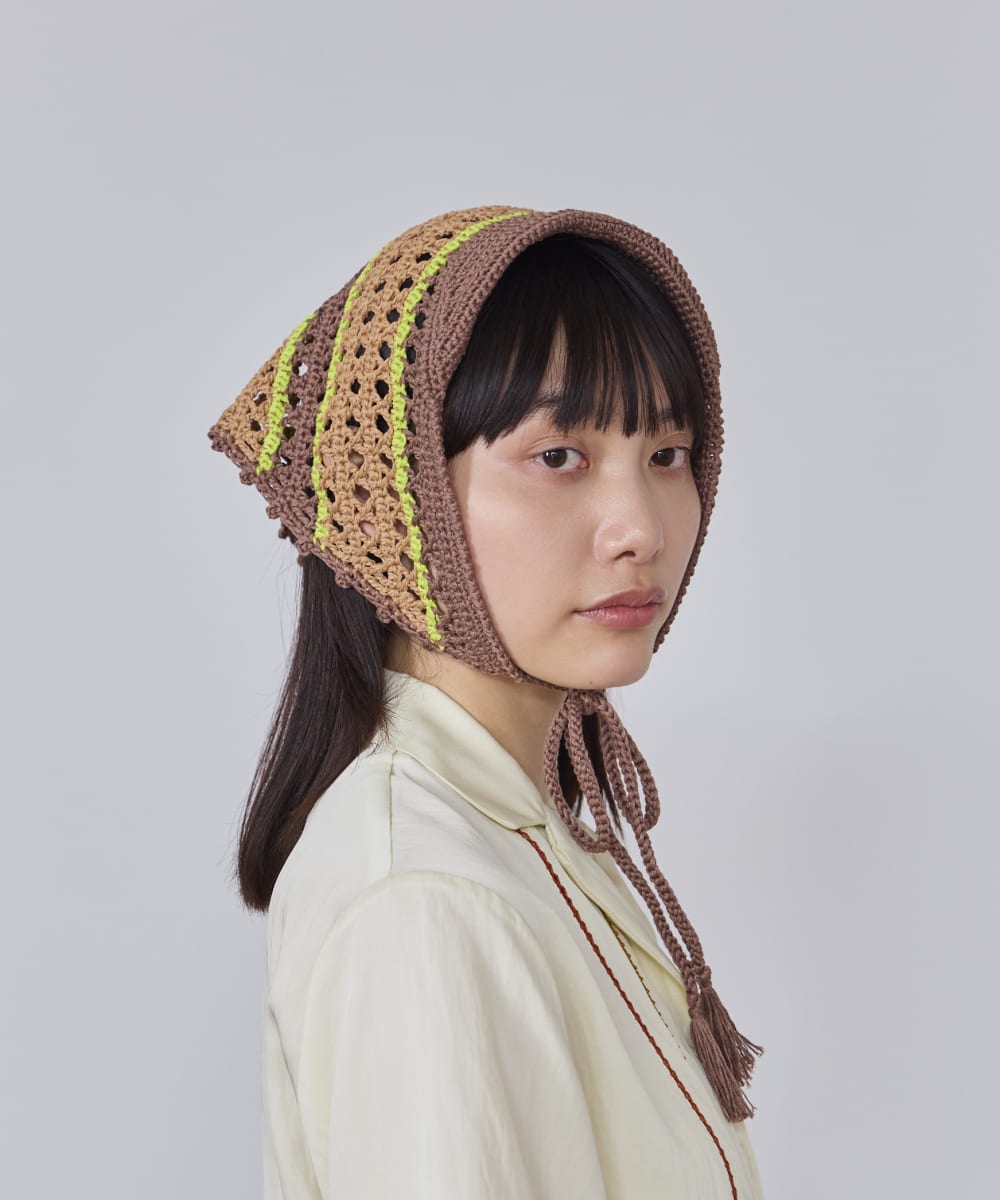 OVERRIDE  CROCHET BABUSHKA CAP SG