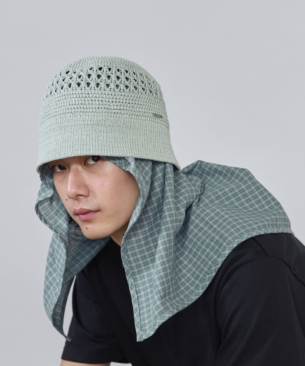 OVERRIDE  DOBBY PLAID HAT SHADE
