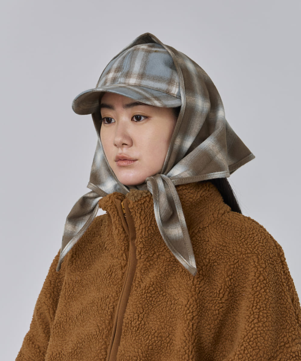 OVERRIDE  CHECK PATTERN SCARF&CAP