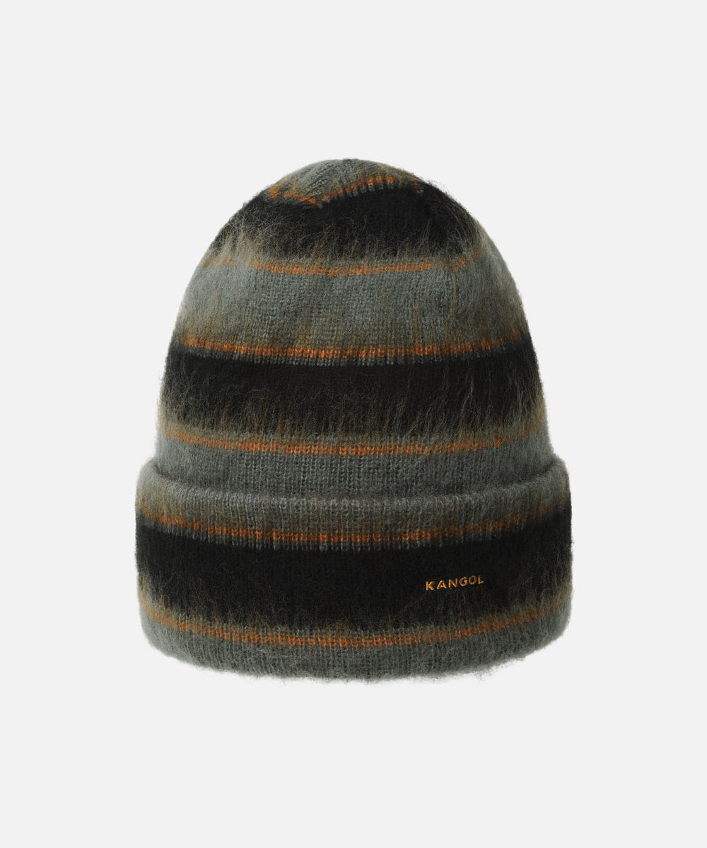 KANGOL FUZZY STRIPE BEANIE