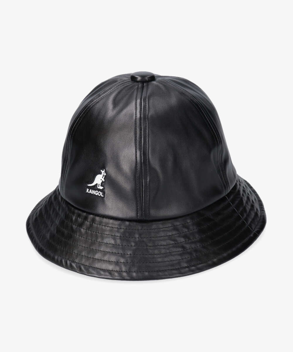 KANGOL ベル型ハット ゴールドロゴ Black/gold Mサイズ-