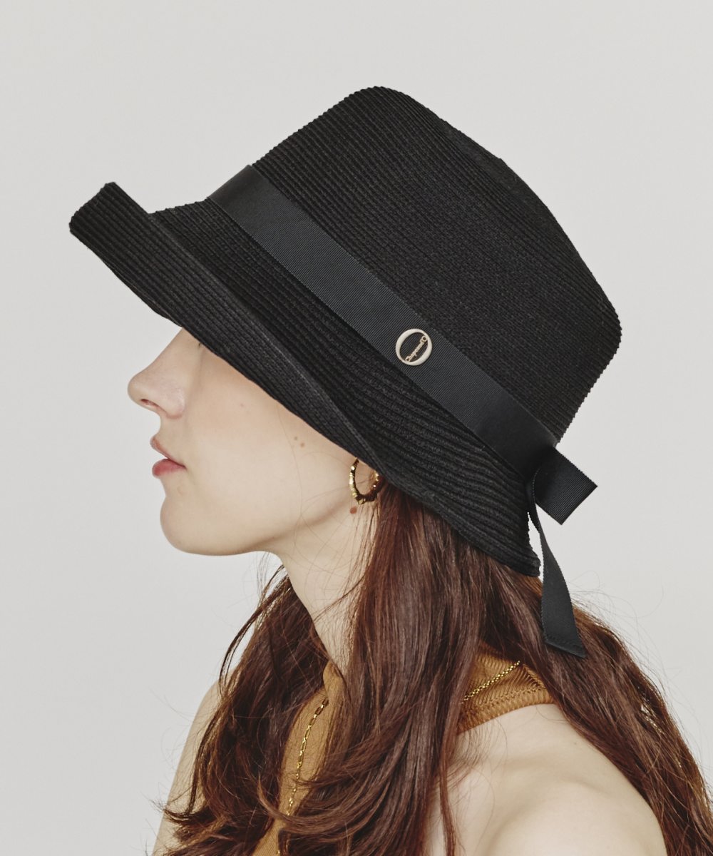 Chapeau d' O Si Braid Edge Up Cloche | 56cm(56) BLACK(01