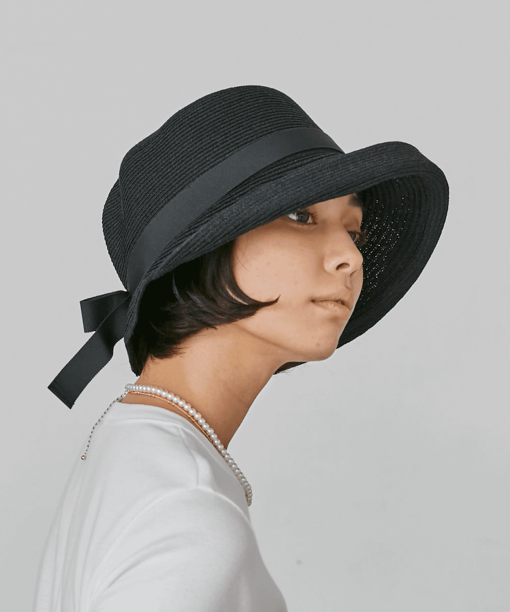 Chapeaud'O】Si Braid Edge Up Cloche-