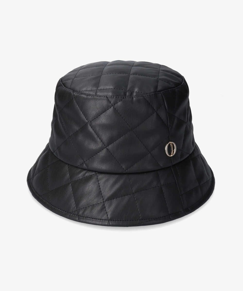 Chapeau d' O Fake Leather Quilt Bucket | 57.5cm(75) BLACK (01