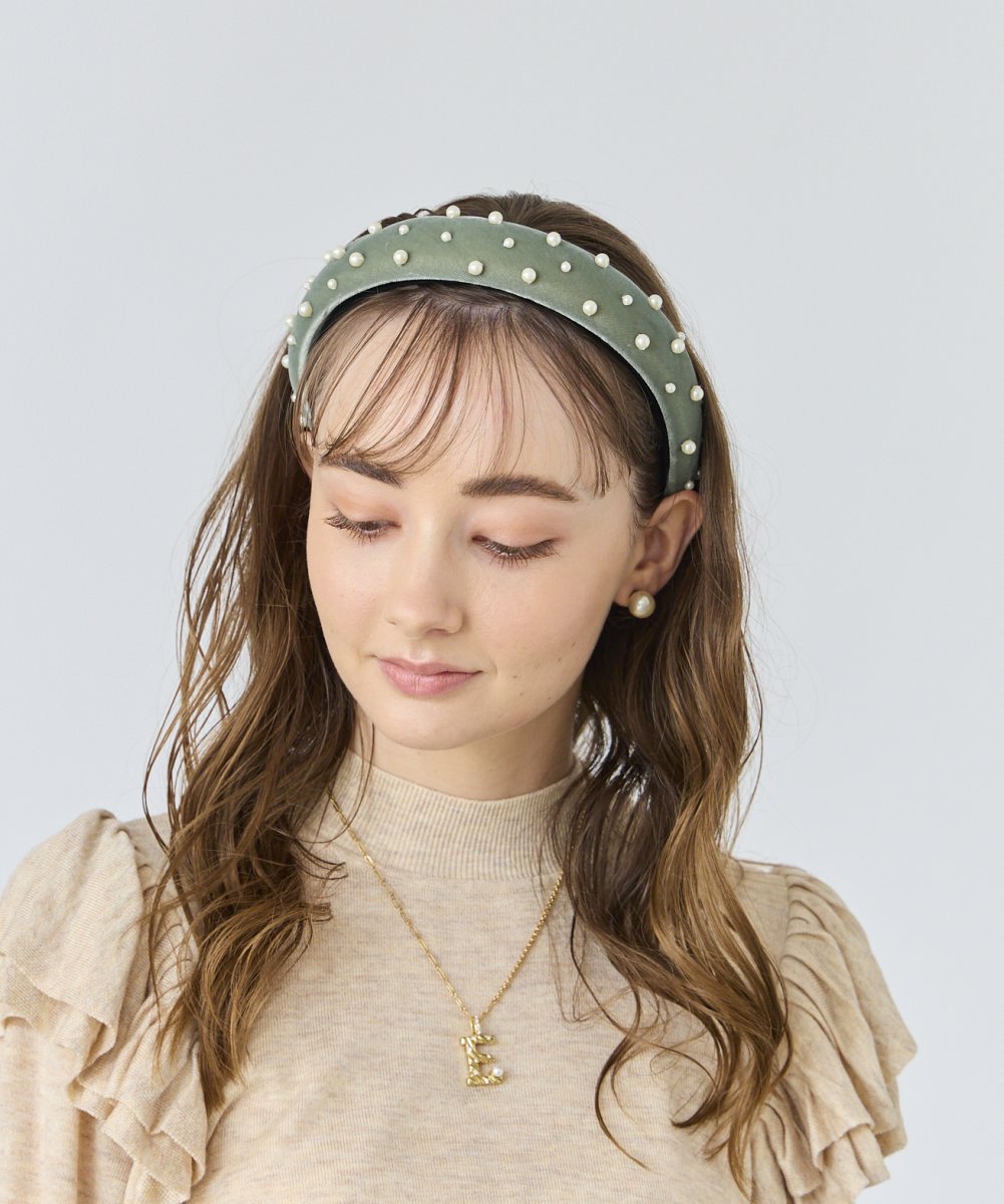 Chapeau d' O Velvet Pearl Headband | ONE SIZE(19) LT GRAY (05