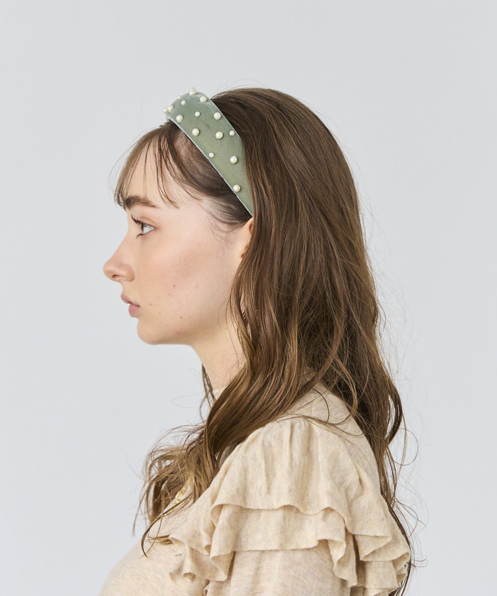 Chapeau d' O Velvet Pearl Headband | ONE SIZE(19) LT GRAY (05 ...